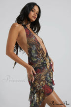 Cindy Plunge Stylish Mini Dress image 2