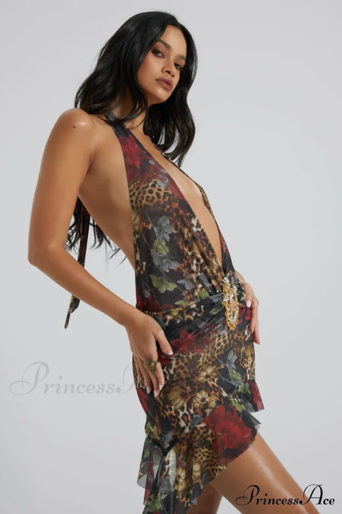 Cindy Plunge Stylish Mini Dress image 2