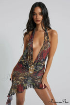 Cindy Plunge Stylish Mini Dress image 1