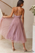 Cindy Tulle Stylish Midi Dress image 5