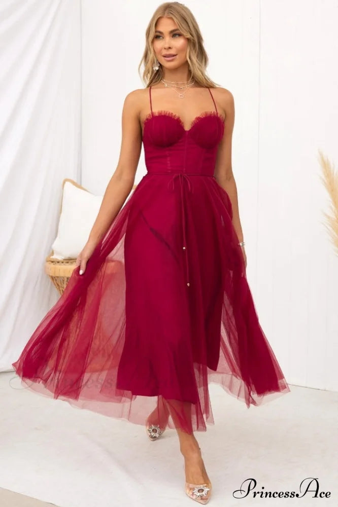 Cindy Tulle Stylish Midi Dress image 19