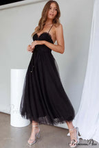 Cindy Tulle Stylish Midi Dress image 12