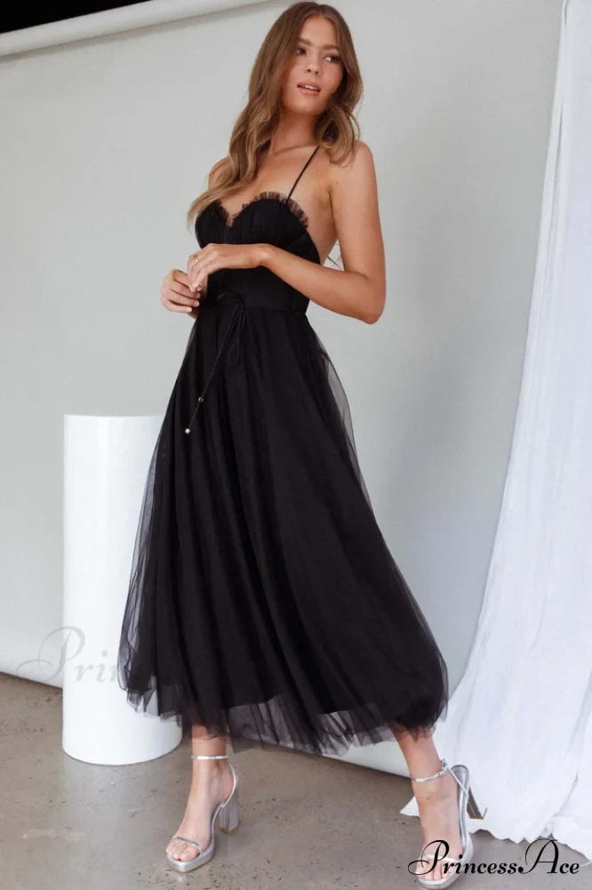 Cindy Tulle Stylish Midi Dress image 12