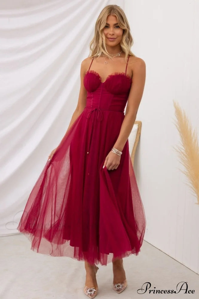 Cindy Tulle Stylish Midi Dress image 18