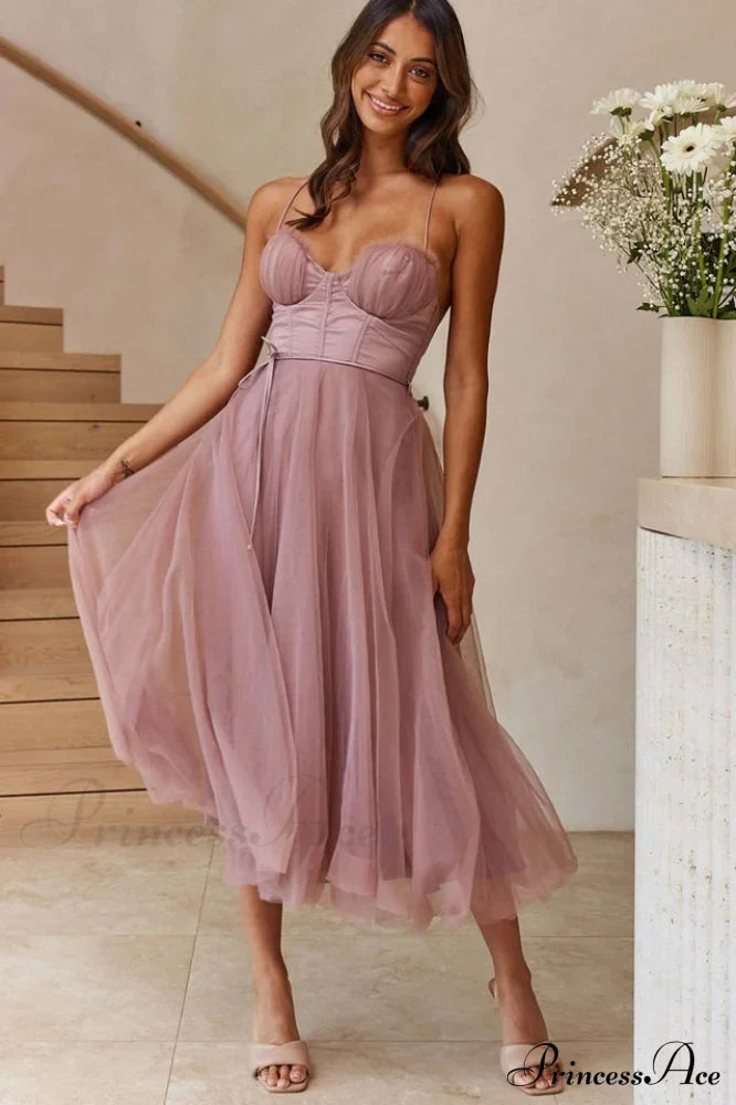 Cindy Tulle Stylish Midi Dress image 4