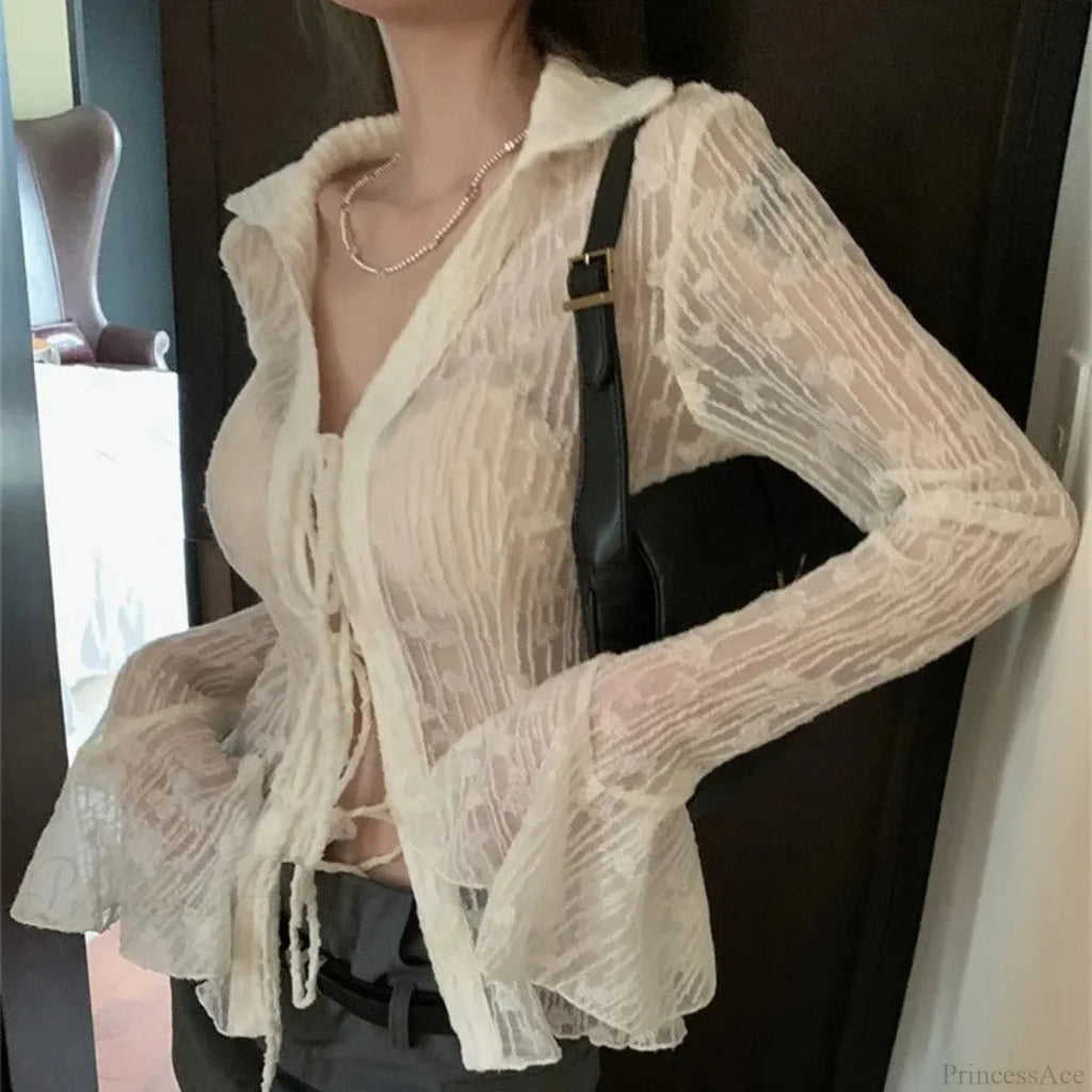 Clear Lace Transparent Shirt image 7