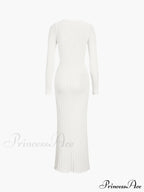 Coastal Allure Knotted Trendy Long Sweater Dress image 7
