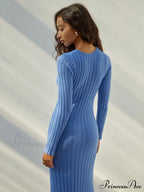 Coastal Allure Knotted Trendy Long Sweater Dress image 2