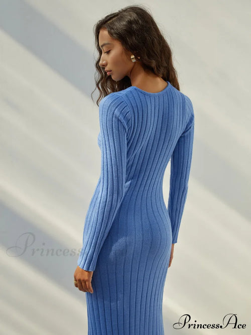 Coastal Allure Knotted Trendy Long Sweater Dress image 2