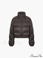 Cocoa Bean Stand Trendy Collar Quilted Puffer Coat image 4