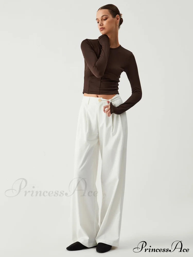 Cocoa Beans Long Trendy Sleeve Crop Shirt image 5
