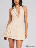 Collar Buttoned Backless Charming Suit Mini Dress image 7