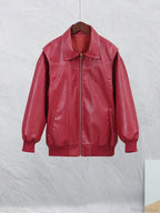 Collar Zipper Stylish Bomber Overshirt Jacket image 6