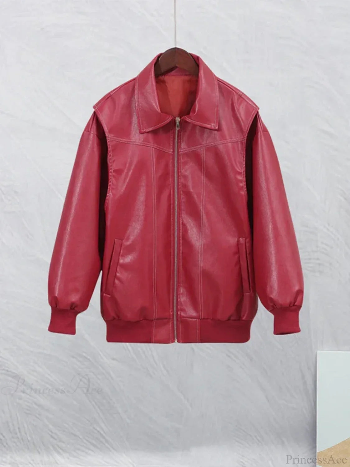 Collar Zipper Stylish Bomber Overshirt Jacket image 6