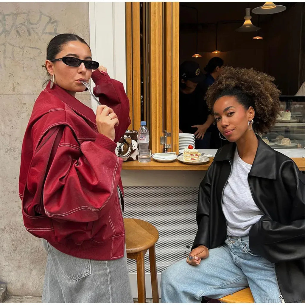 Collar Zipper Stylish Bomber Overshirt Jacket image 14