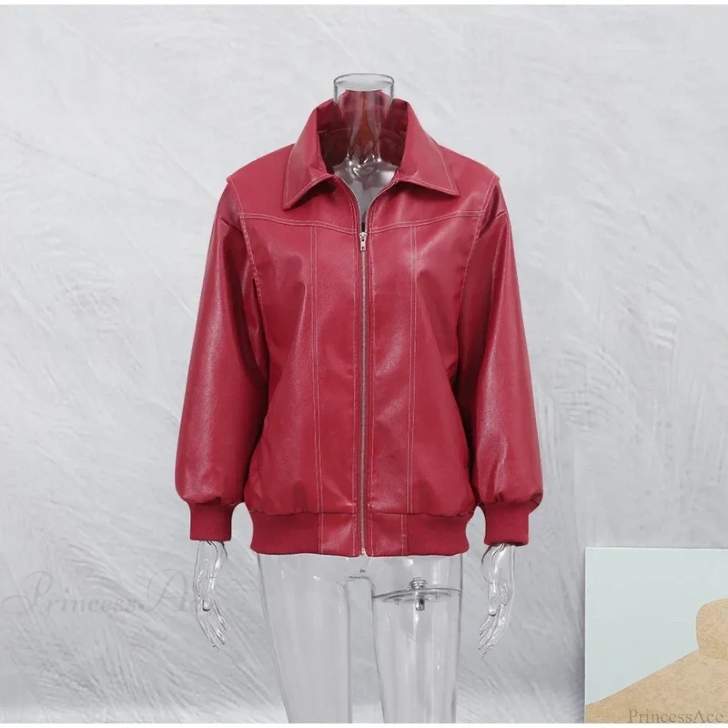 Collar Zipper Stylish Bomber Overshirt Jacket image 8
