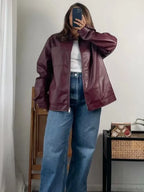 Collar Zipper Stylish Bomber Overshirt Jacket image 10