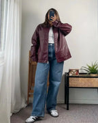 Collar Zipper Stylish Bomber Overshirt Jacket image 3