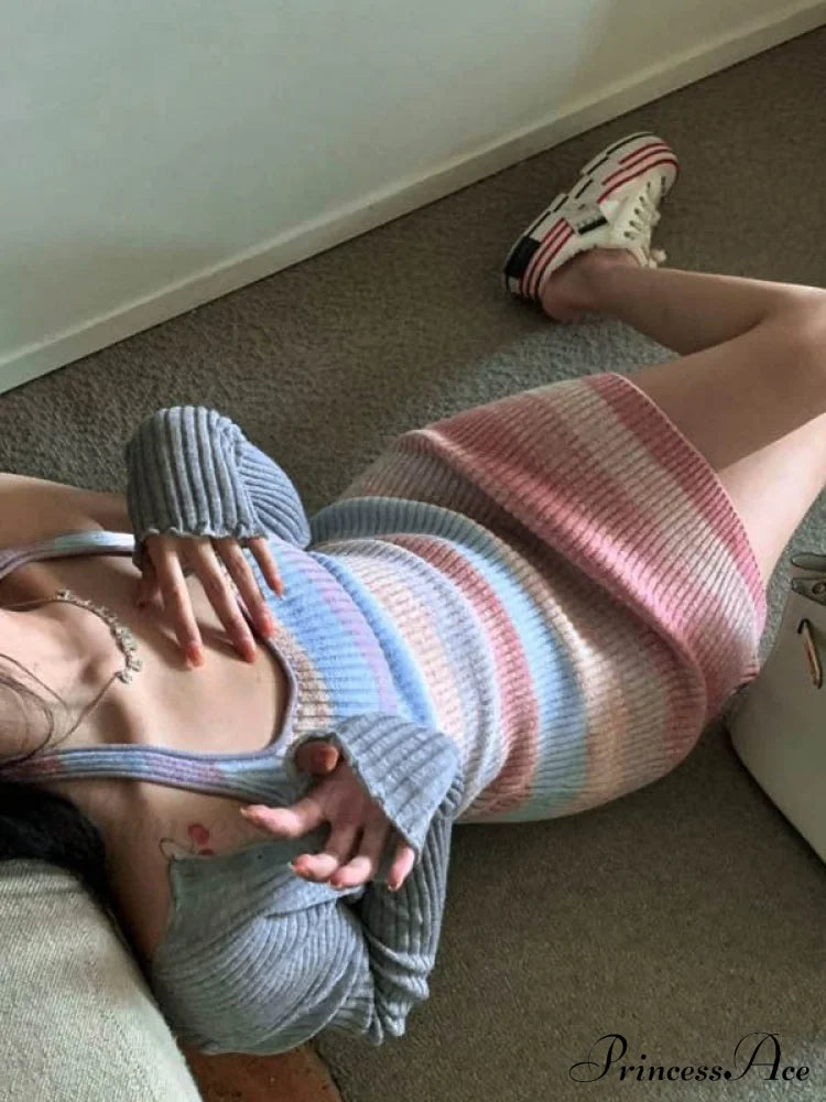Color Block Graceful Striped Fleece Cardigan image 4