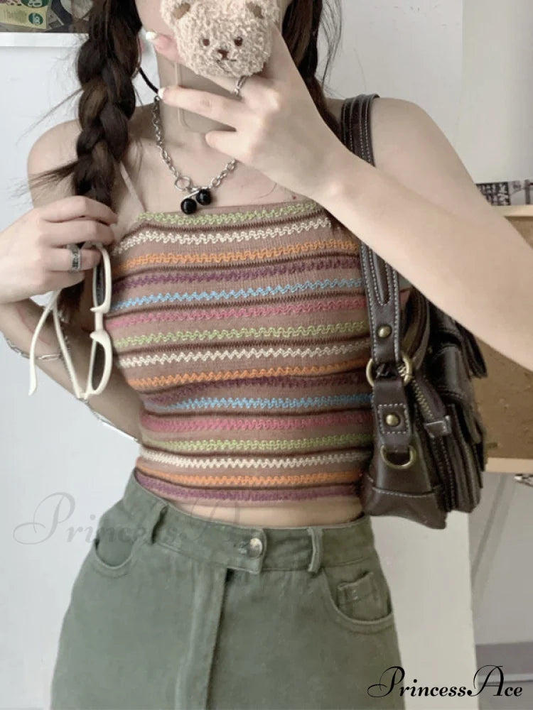 Color Block Graceful Striped Knit Sweater image 12