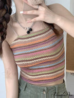 Color Block Graceful Striped Knit Sweater image 11