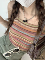 Color Block Graceful Striped Knit Sweater image 10