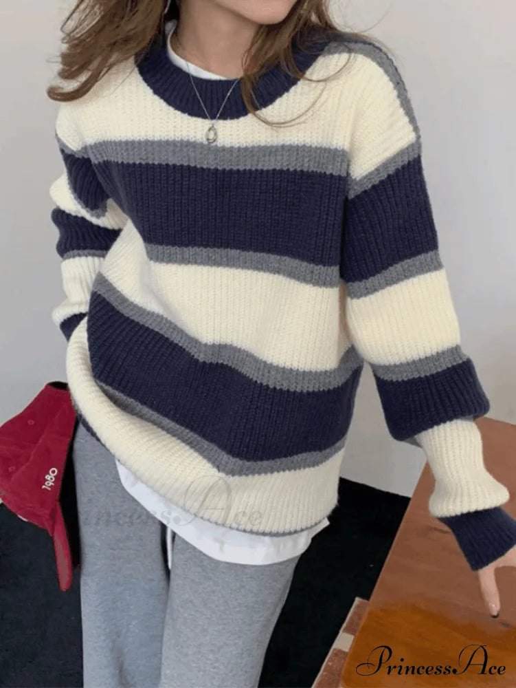 Color Block Striped Trendy Knit Crop Top image 4