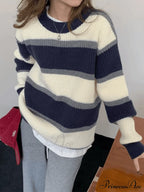 Color Block Striped Trendy Knit Crop Top image 4
