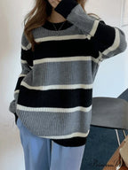Color Block Striped Trendy Knit Crop Top image 8