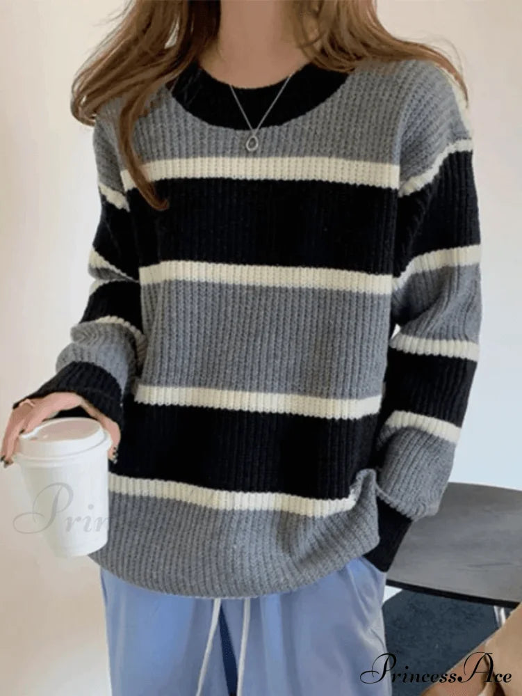 Color Block Striped Trendy Knit Crop Top image 9
