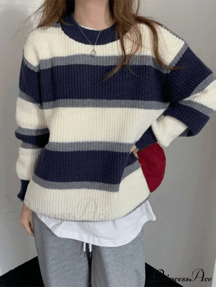 Color Block Striped Trendy Knit Crop Top image 5