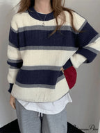 Color Block Striped Trendy Knit Crop Top image 5