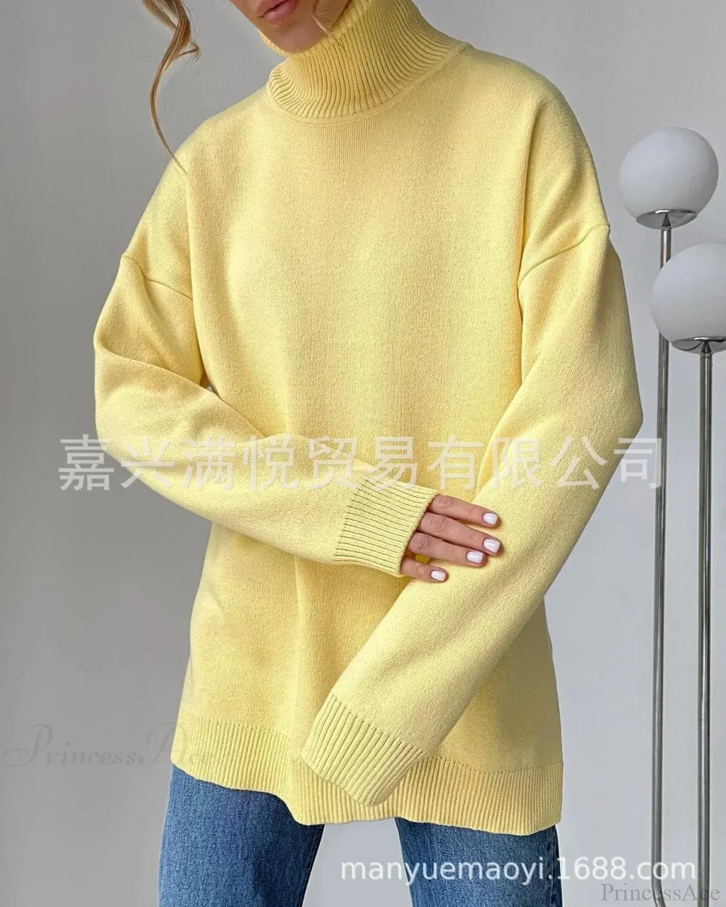Colorblock Turtleneck Thick Sweater image 6