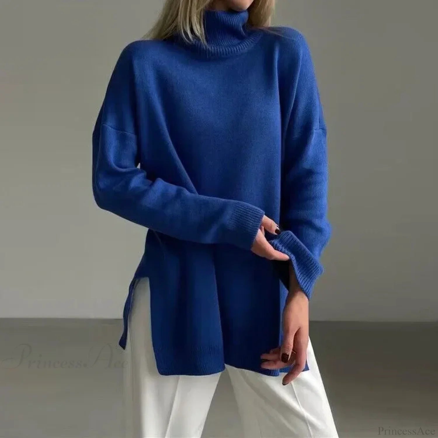 Colorblock Turtleneck Thick Sweater image 4