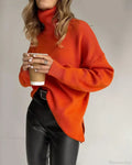 Colorblock Turtleneck Thick Sweater image 7