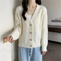 Colorful Button Patchwork Loose Knit Cardigan image 2