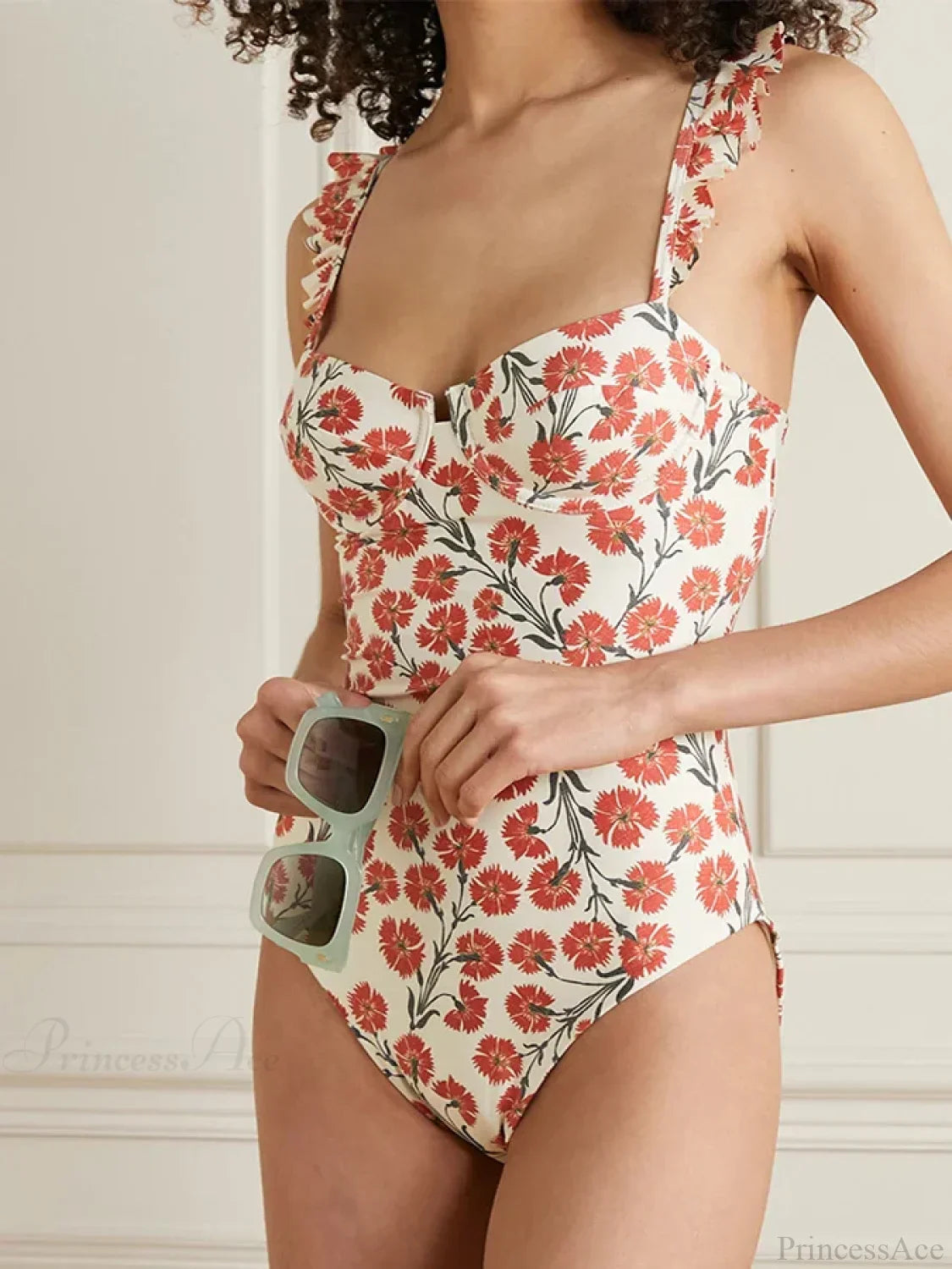 Colorful Strappy Colorblock Swimwear One Piece image 4