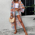 Colourful Floral Embroidery Boho Beach Cover-up Lace Bikini image 1
