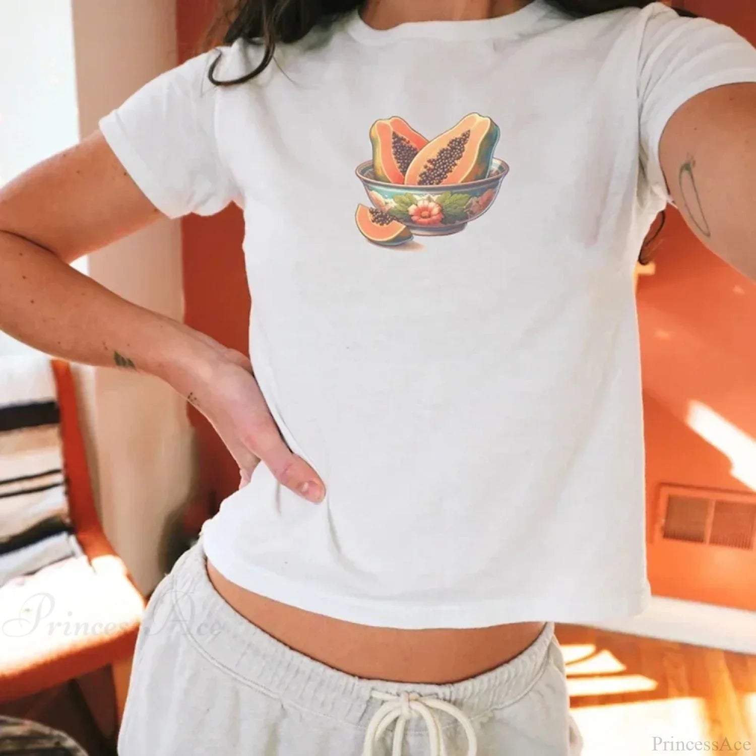 Combhasaki Summer Y2K Cherry Print T-shirt image 7