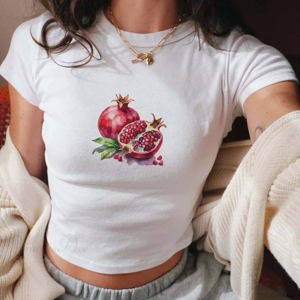 Combhasaki Summer Y2K Cherry Print T-shirt image 2