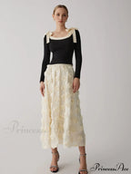 Contrast Bow Crew Trendy Neck Knit Top image 4