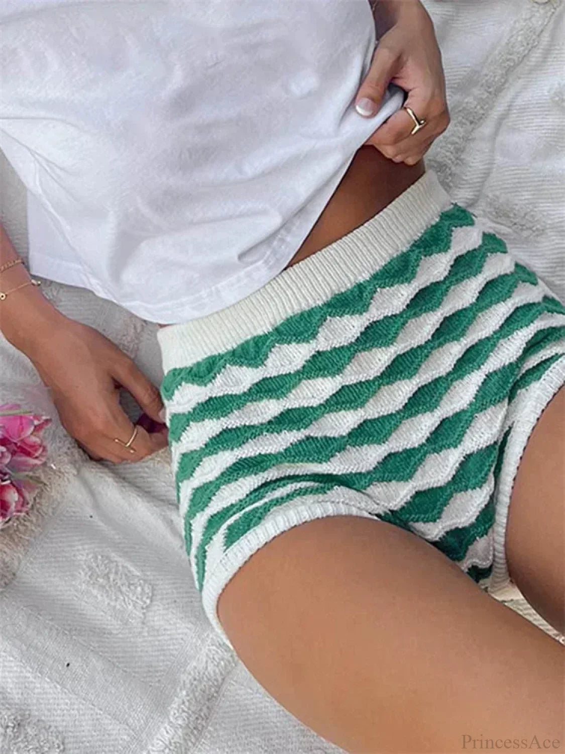 Contrast Color Knit Lounge Short image 3