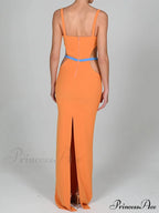 Contrast Color Side Charming Cut Charm Strap Dress image 6