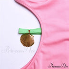 Contrast Color Side Charming Cut Charm Strap Dress image 12