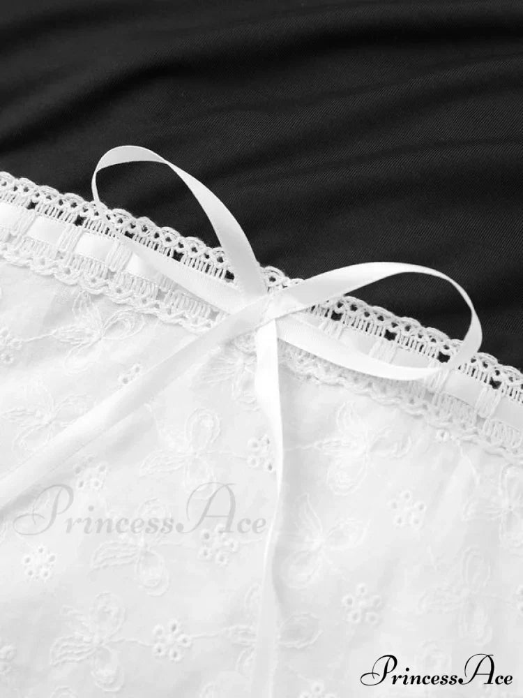 Delicate Lace Hollow Splicing Sexy Slim Crop Top image 6