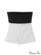 Delicate Lace Hollow Splicing Sexy Slim Crop Top image 3