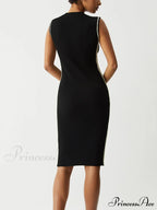 Contrast Piping Graceful Midi Sweater Dress image 5
