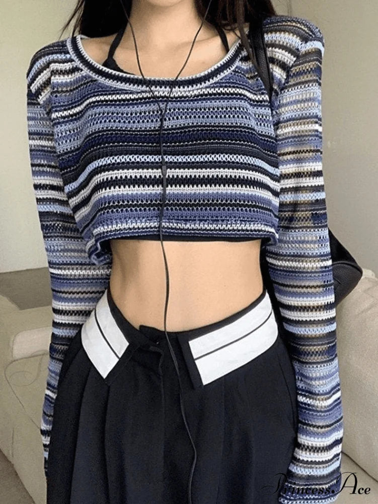 Contrast Stitch Ribbed Trendy Cropped Tank Top image 1