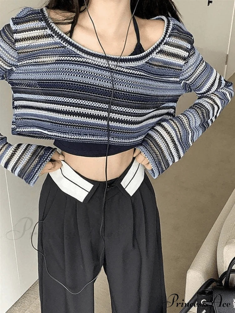 Contrast Stitch Ribbed Trendy Cropped Tank Top image 3