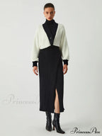 Contrast Trim Graceful Fuzzy Crop Cardigan image 5